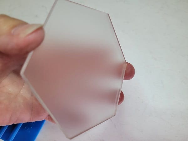 frosted acrylic hexagon blank with paper removed