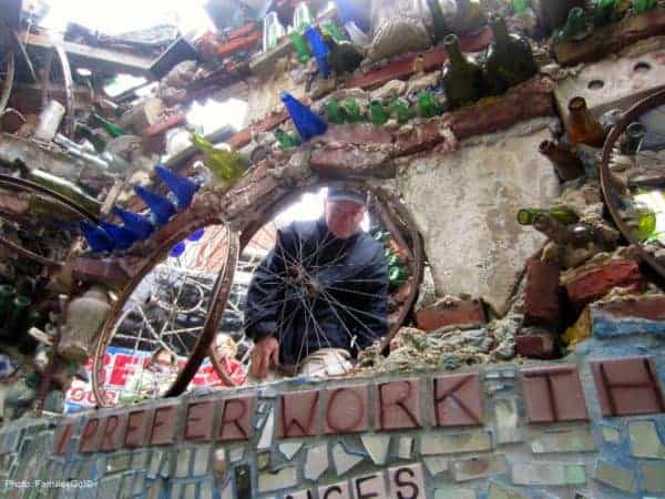 Tires and mosaics at the magic garden in philadelphia