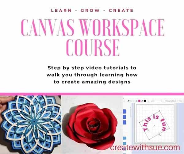 Canvas Workspace Course Bundle showing mandala and flower projects that are able to be made during the course. 