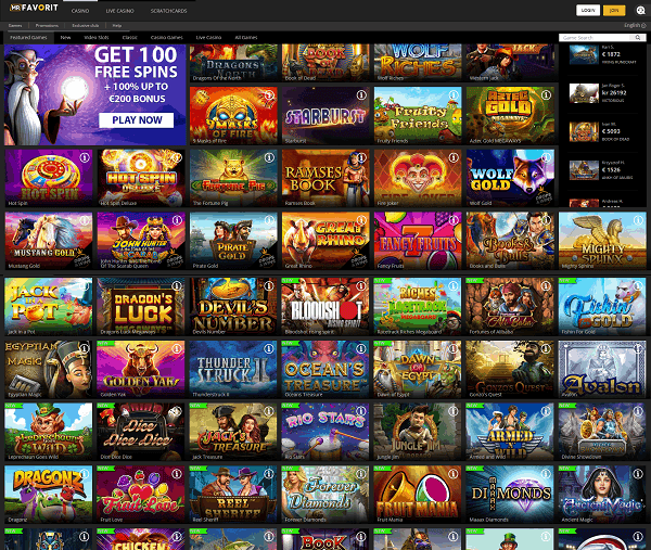 Mr Favorit Online Casino - new game, big jackpots, free spins!