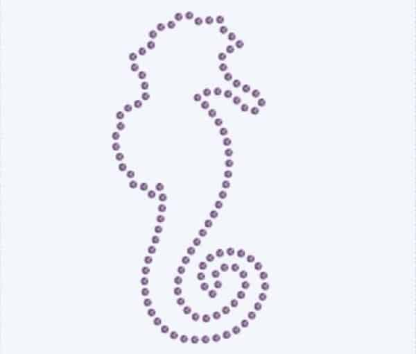 Sea Horse Rhinestone sewing project to create a sewing kit for kids