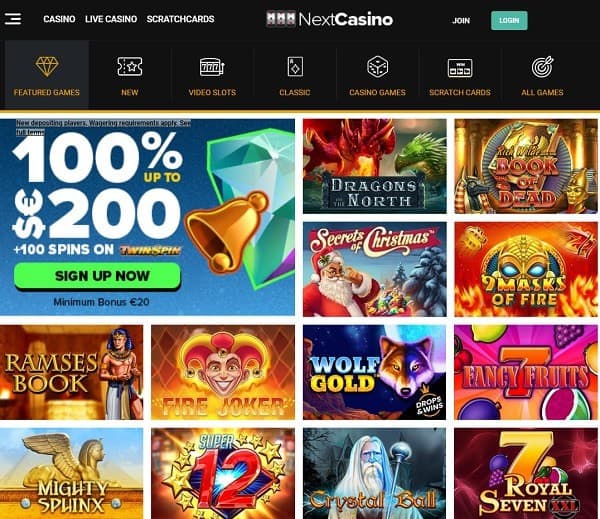 Next Casino Online & Mobile free spins bonus