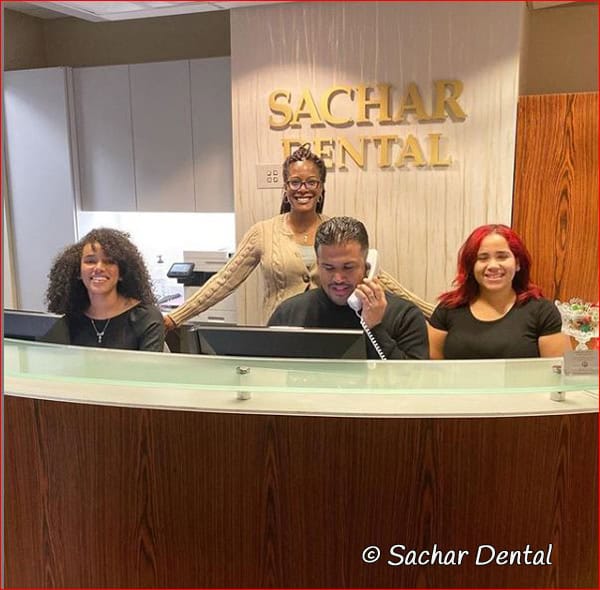Dentist NYC knowledgeable front desk teamstaff Dentist NYC - Sachar Dental NYC front desk team