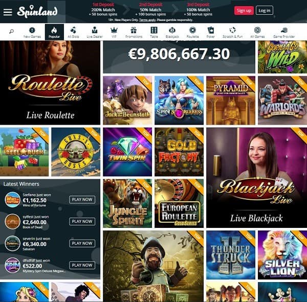 Play free spins at Spinland Casino!