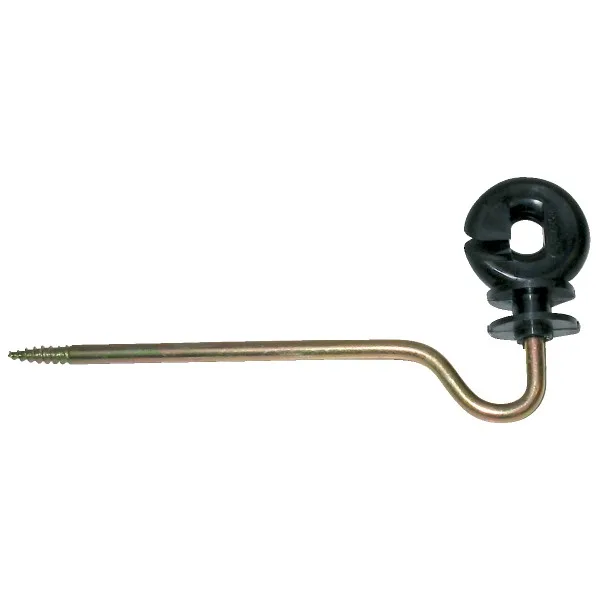 Okrogli izolator za trak ali žico z zarezo, lesni vijak 20 cm