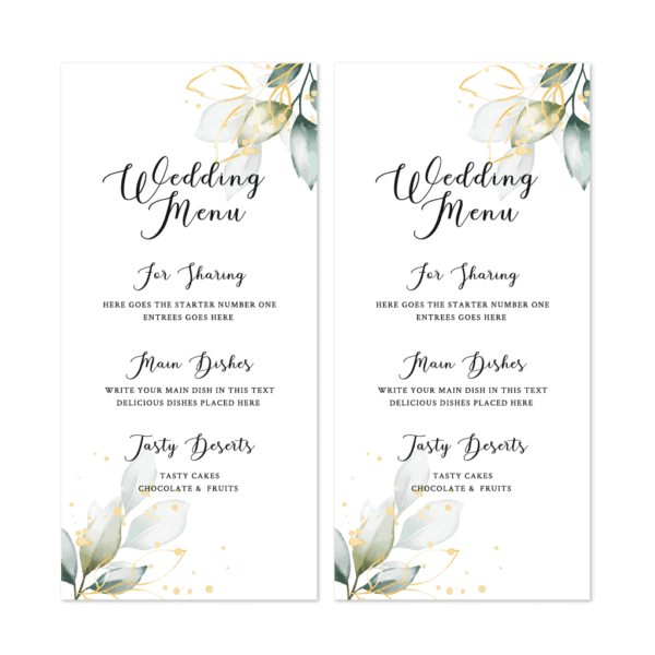 Wedding Menus - Belfast Print Online