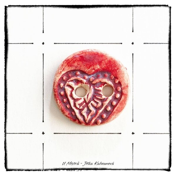 Knoflík srdce 3,5 cm