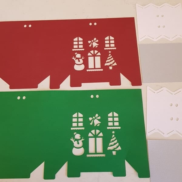 Cut out pattern pieces of the Christmas Gift Box