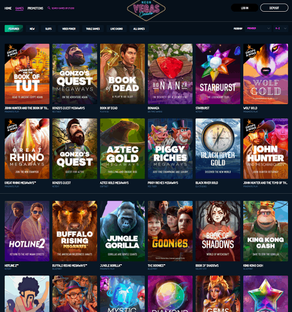 Neon Vegas Casino Free Spins Bonus 