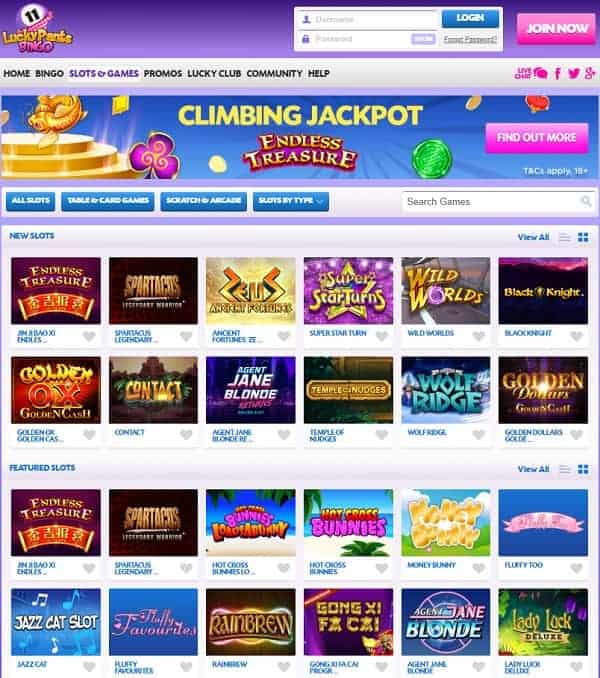 Lucky Pants Bingo free play