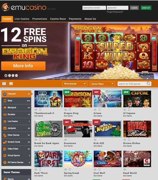 Emu Free Spins Bonus 