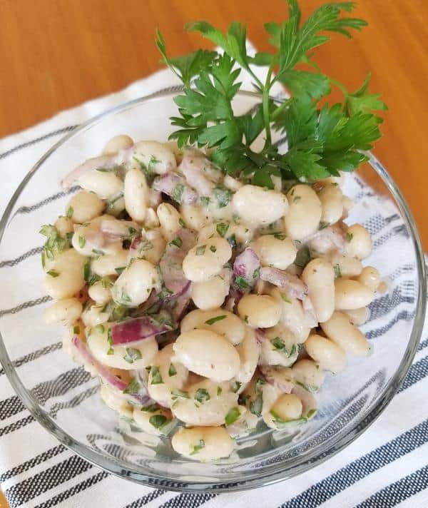 Tahini white bean salad