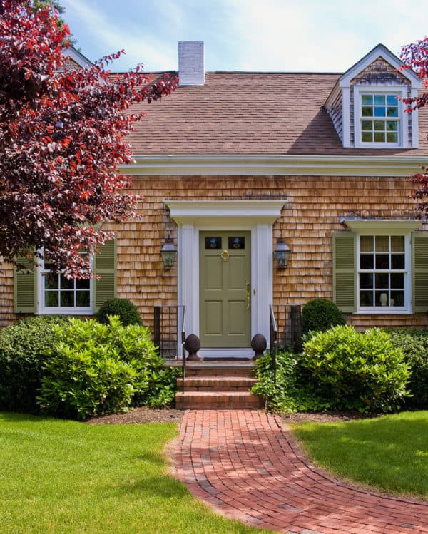 match your lichen window shutter with the front door for a coordinated and seamless look