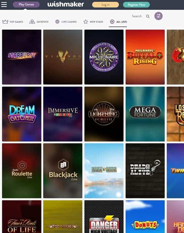 Wishmaker Casino free play games