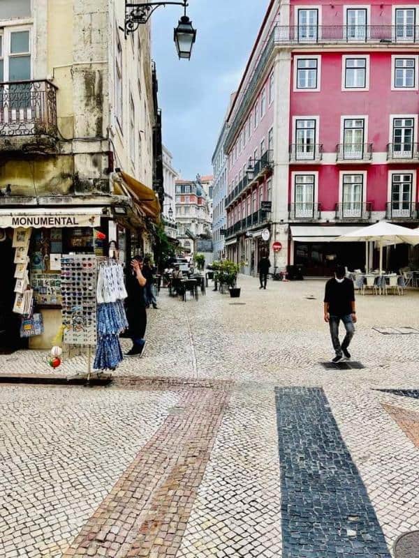 Pedestrian street in downtown Lisbon