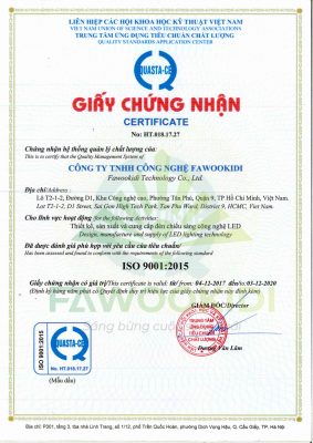 chứng nhận khi mua đèn LED