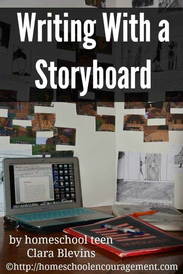  A storyboard is a way to plan your story helping you to visualize the things that are in your imagination, taking them to the next level.  Click over to see how homeschool student Clara Blevins uses a storyboard to create her stories.