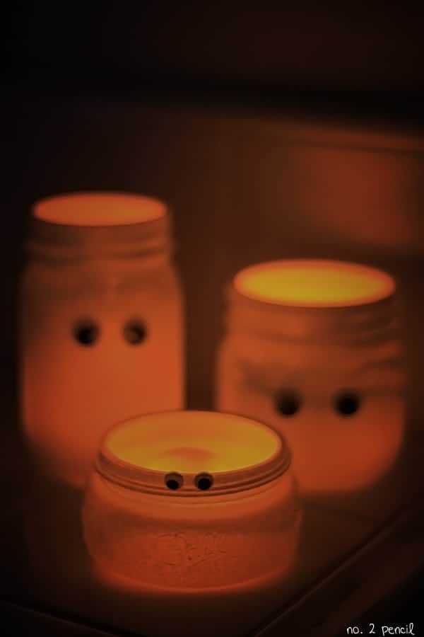 Jar ghost candle holders