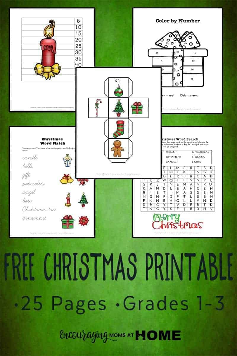 Christmas is coming and sometimes it is hard to stay focused on your homeschool lessons.  Did you know that themed learning pages are a great solution for those days when your kids just can't focus? This FREE printable pack introduces and reinforces skills with a little Christmas twist.  Suitable for kids 1st through 3rd grades.