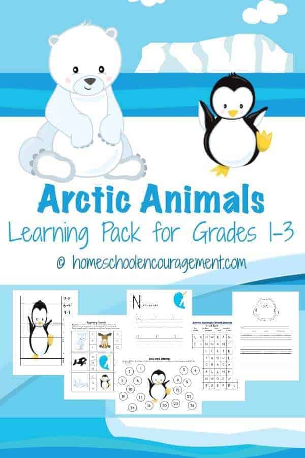 The winter months are a perfect time to study arctic animals. Take a look at our FREE printable pack with for science, reading, and more to help learn about the Arctic 