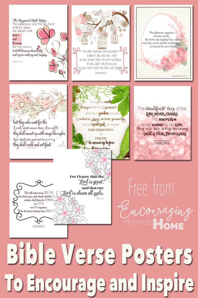 Are you tired? Discouraged? Allow God's word to encourage and inspire you with these FREE printable Bible verse posters and cards.