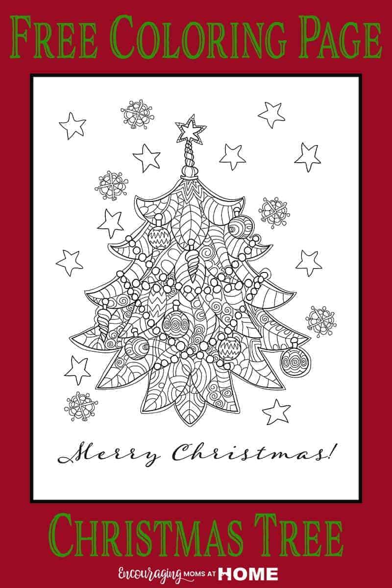 Beautiful Free Christmas Tree Coloring Page - unique and gorgeous!