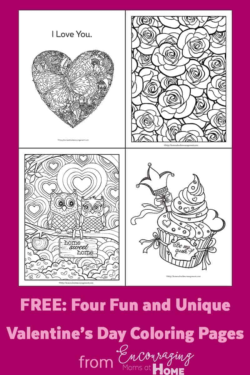 Coloring pages to celebrate a special day are a great way to begin the day and get things hopping. Give your kids some pretty markers or nice colored pencils and let them choose one of these four pages to color and give to the family member of their choice.