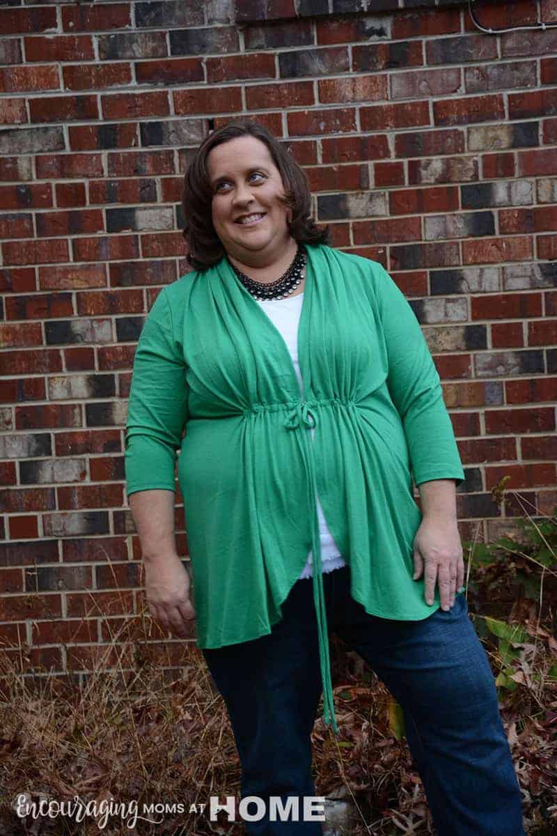 green cardigan for fat women from Kiyonna