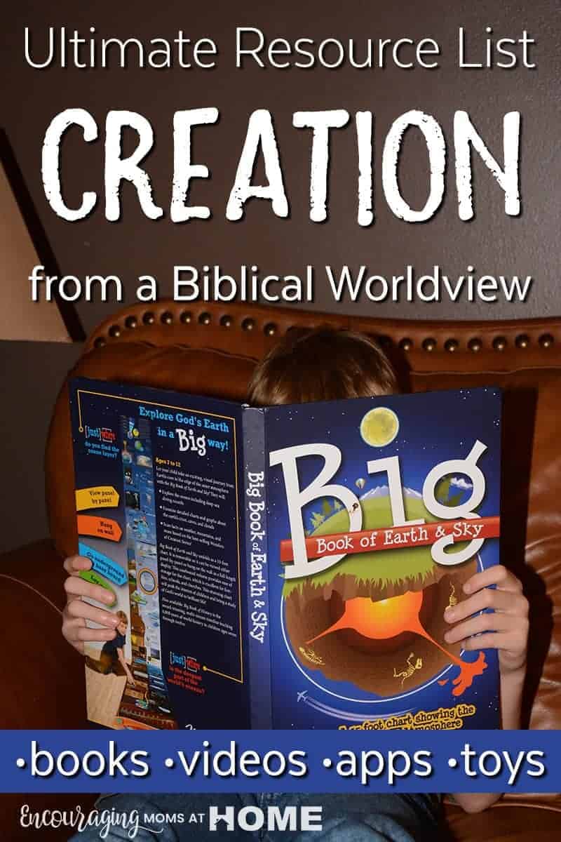 Looking for resources that will help you can find to help you teach a biblical view of creation to your kids? Take a look at this resource list of books, videos, toys, and more.