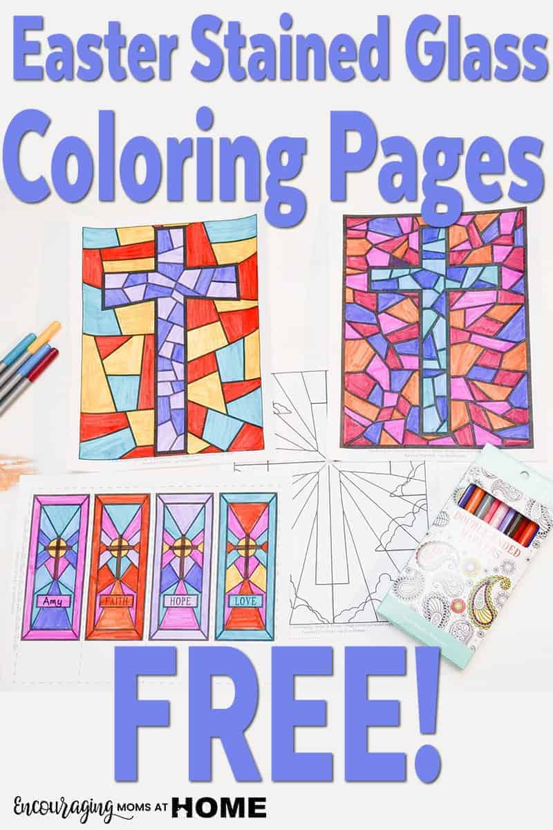 Stained Glass Easter Coloring Pages - Christian, Cross Coloring Sheets