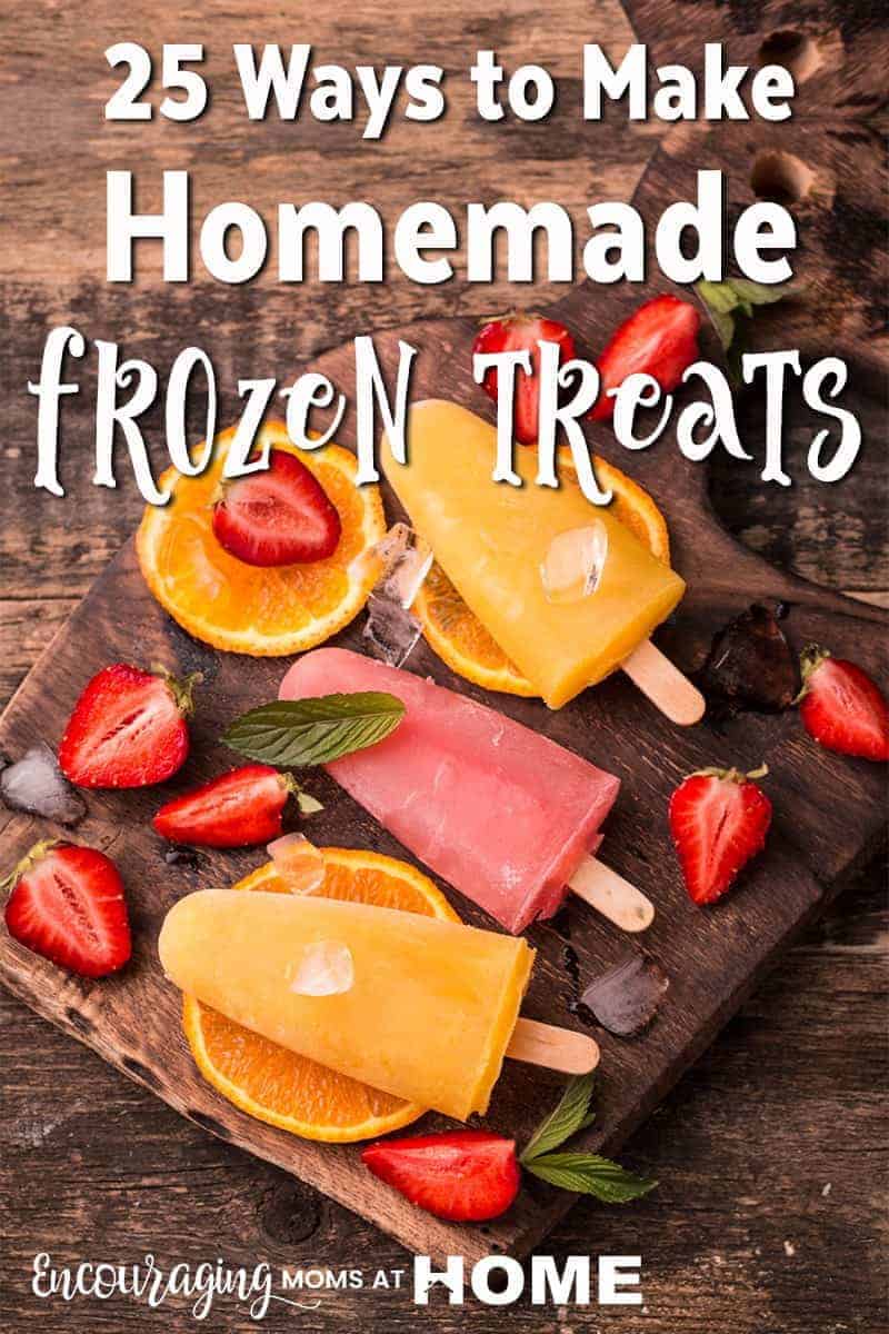 Looking for a way to beat the summer heat and still treat your kids? Here is a great list of delicious homemade frozen treats that you and your kids will enjoy.