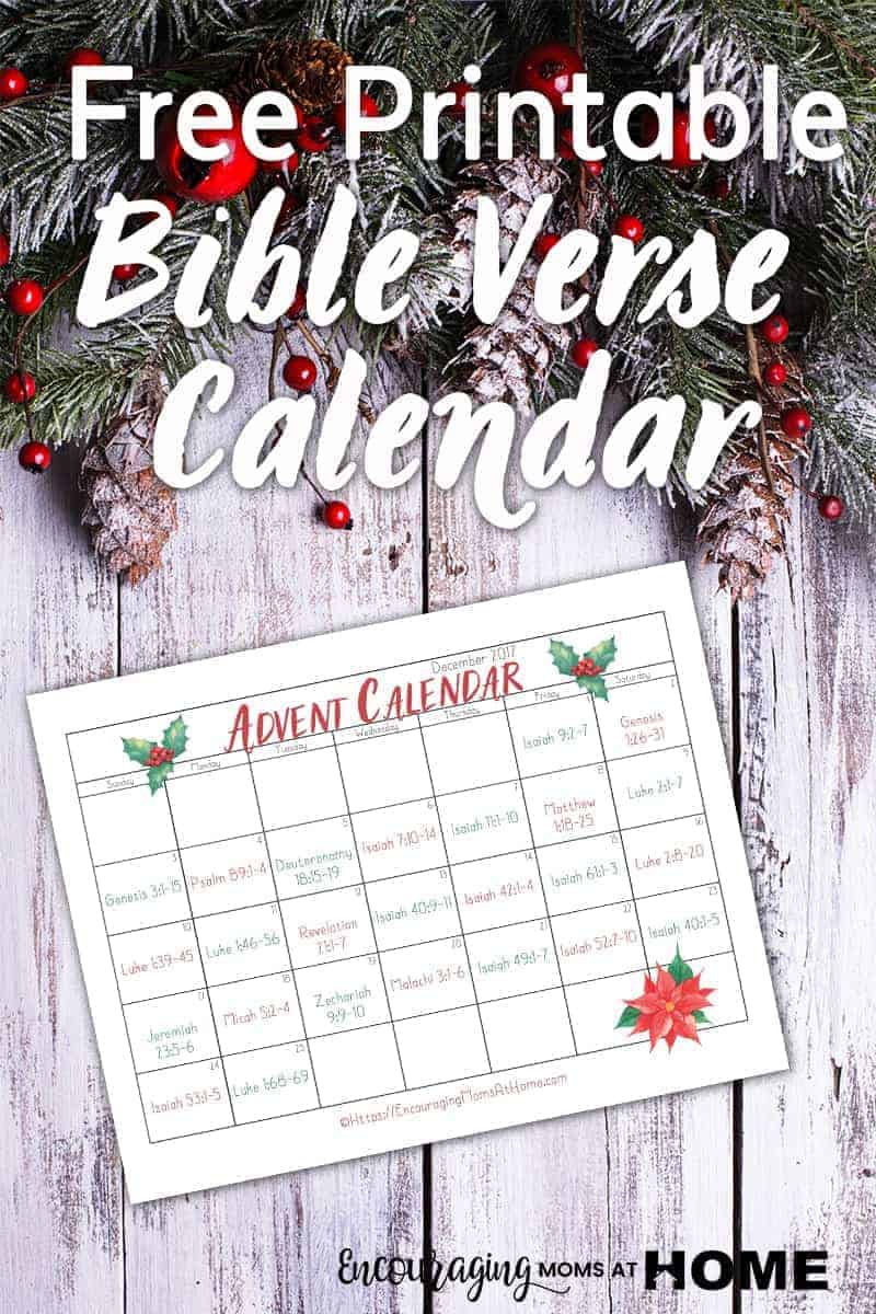 Scripture Advent Calendar for Printable, Christmas Countdown