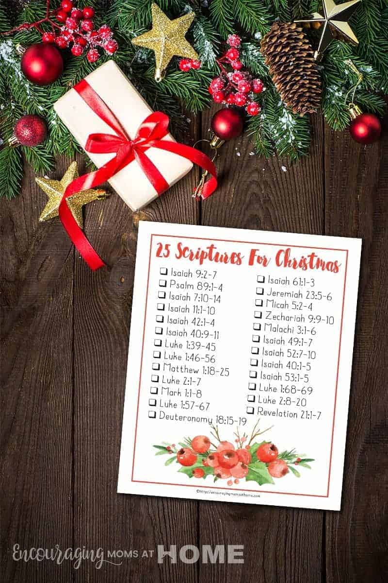 Free Printable Bible Verses for Christmas or Advent - Read one verse on the checklist each day in December.