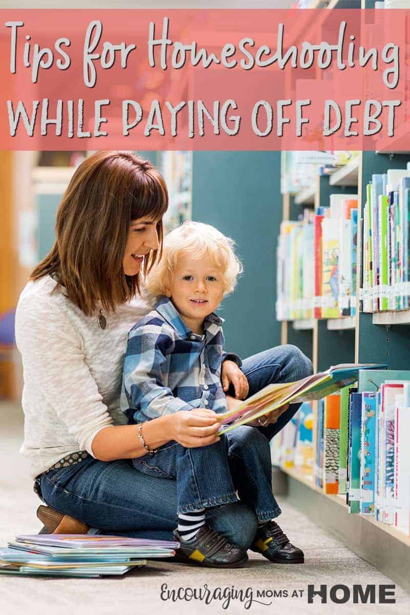 Homeschooling can be expensive! Is your debt piling up? Take a look at a few tips for homeschooling while paying off debt that include saving money, spending less, and frugally homeschooling!