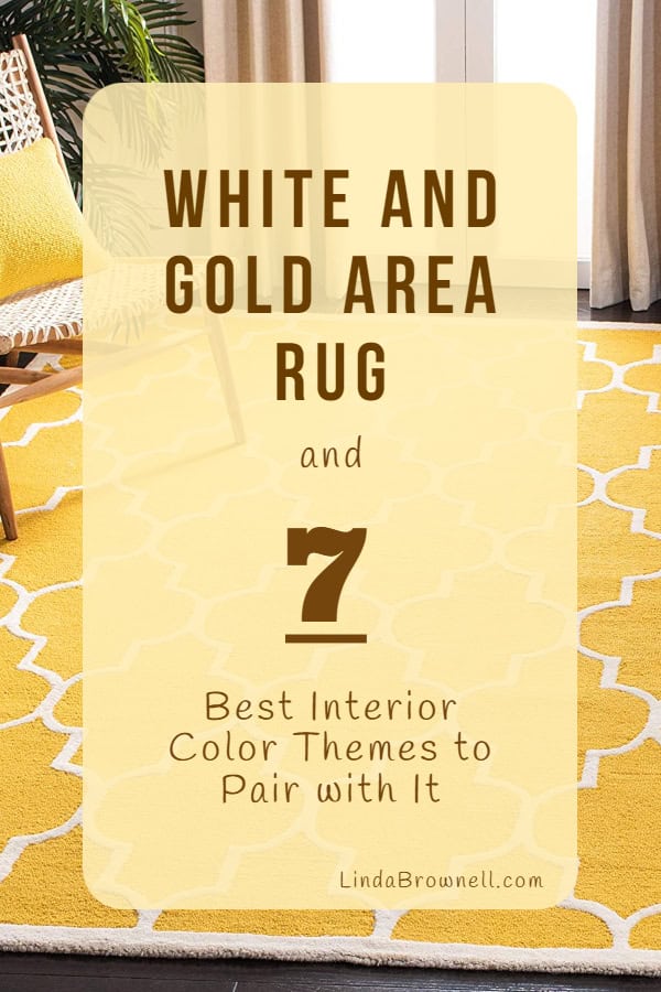 White and Gold Area Rug