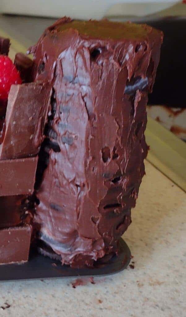 Picture of a castle tower made of Oreos for a castle cake