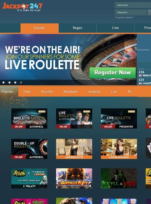 Jackpots247 Casino Review