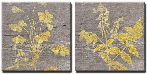 Wall26 square yellow foliage wood effect wall panels