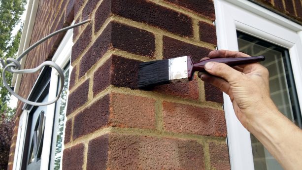 brick-staining on exterior walls