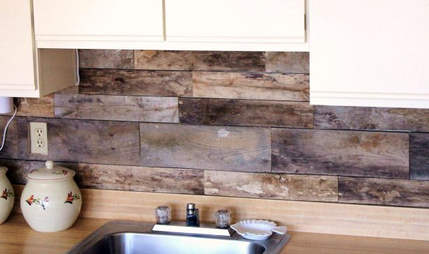 pallet kitchen backsplash idea