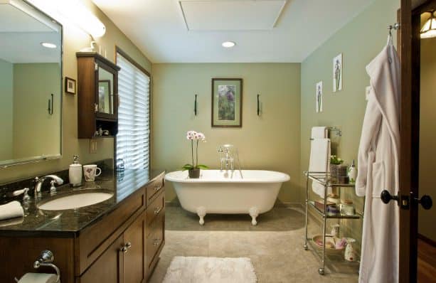 calming sage green bathroom design