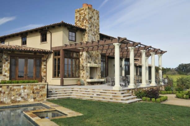 tuscan raised patio idea overlooking the vineyard