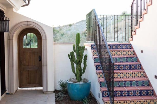 black decorative metal railing for beautiful Mediterranean outdoor stair