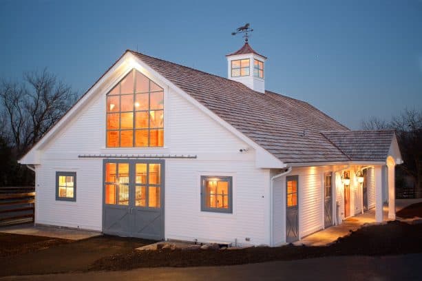 half x-brace barn doors with window panels at the top