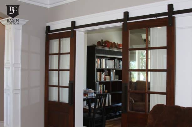 interior barn doors with clear glass windows