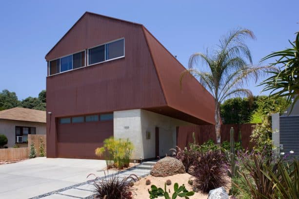 stylish aluminum windows for a modern red-colored metal building