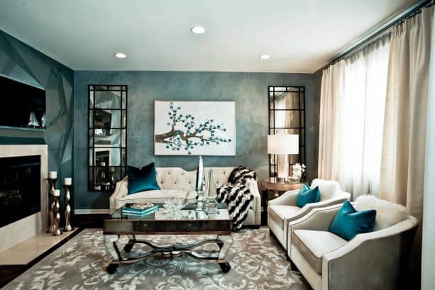 cream living room color that go with teal