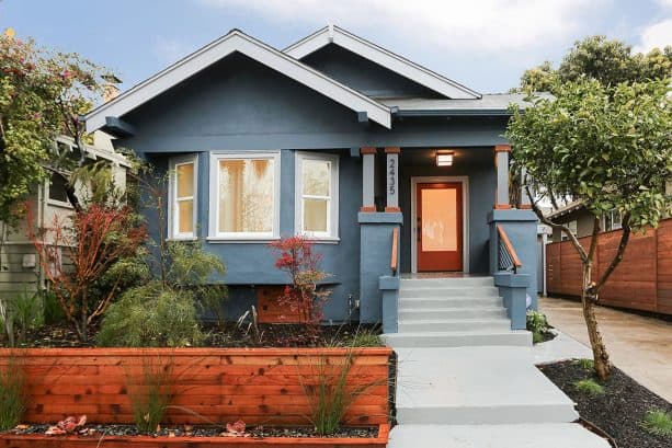 stunning look created by pairing grey stucco and off-white trim