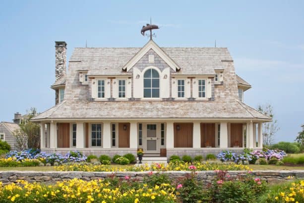 cream exterior trim in a beige house to match the eagle window - linen