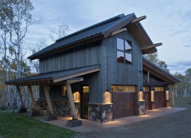 retreat homely garage apartment with rusted look metal door